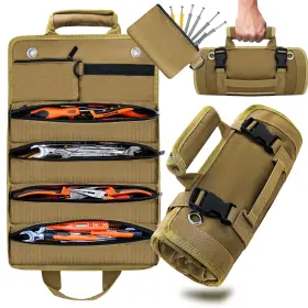 Hz014 Isamzan Tool Roll Bag - Waterproof Small With Removable Pouch Organise
