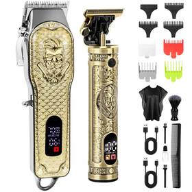 Isolytrin 2h-bronze Professional Hair Clippers For Men Barber And Trimmers Set With Lcd