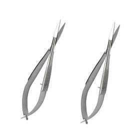 Jacqueline Millan Mc-45sis-two 4.5 Inch Straight Stainless Steel Squeeze Scissors - Set Of 2 Facial Hair Sciss