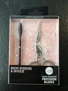 71a12009-a61c-43e Japonesque Precision Brow Scissors With Spoolie Hand-sharpened Blades Stainless