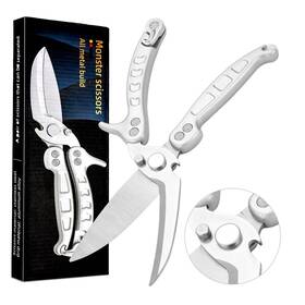 Jasni 714404669637 Heavy Duty Kitchen Shears Spring Loaded Poultry Stainless Steel