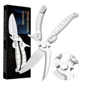 Jasni 714404669637 Heavy Duty Kitchen Shears Spring Loaded Poultry Stainless Steel