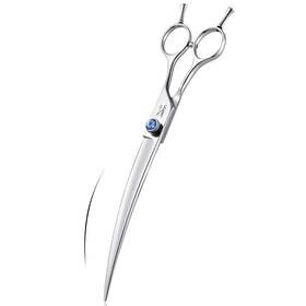 Jason Gou08-w.j-8in 8 Inch Curved Dog Grooming Scissors Ergonomic Pets Cats Trimming Shears Wit