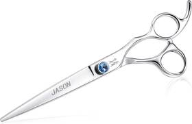 Jason Gou08-z 7 Inch Straight Dog Grooming Scissors Ergonomic Pets 7.0 Silver