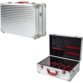 Jbc005-64 Jc Barber Professional Case Stylist Tool Box Organizer &n Traveling Sliver Stripe