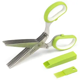 Hs-1405 Jenaluca Fba 5 Blade Herb Scissors - Cut And Chop Fresh Herbs Leafy Greens Sala