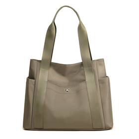 Jianlinst Jlu007khaki-1 Women Tote Shoulder Handbag Water Resistant Nylon Hobo Purse Multi Pocket Top
