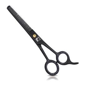 Jimy 697560805031 6.5 Inch Professional Hair Thinning Scissors Ultra Sharp Black Stainless Steel