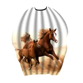 Jisswe 709520366855 Two Running Horses Waterproof Haircut Cape For Adults And Kids Professional Bar