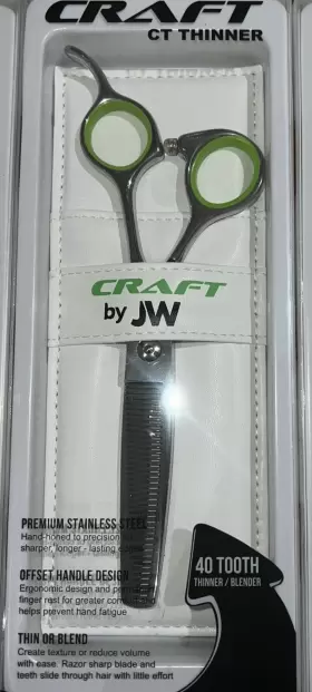 131106 Joewell 608729222095 Craft Ct Thinner Shears 40 Tooth Blender Green Silver New