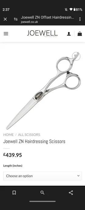 Xk305-60 Joewell Professional Shears New Condition Xk305-60 Joewell Professional Shears New Condition