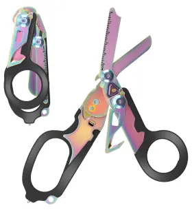 Traumashears09824 Junwuxy 6in1 Trauma Shears Stainless Steel Pocket Scissors Glass Breaker Emergency M