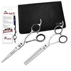Jw Shears 850043360711 Professional Hairdressing Shear Thinner Razor And Case Set 5.75 Inch Silver/bl Jw Shears 850043360711 Professional Hairdressing Shear Thinner Razor And Case Set 5.75 Inch Silver/bl