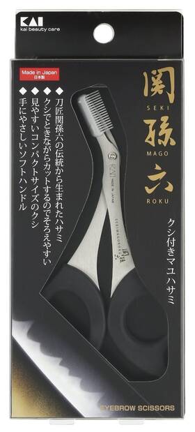 Kai Fsbh-hc1832-bk Japanese Eyebrow Hair Scissors Make Up Tool Made In Japan Hc1832