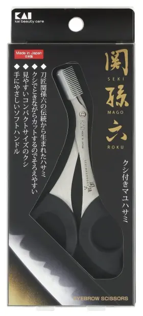 Fsbh-hc1832-bk Kai Japanese Eyebrow Hair Scissors Make Up Tool Made In Japan Hc1832