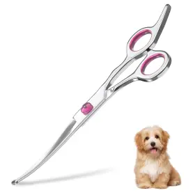 54-ds-4 Kasiylux Petsvv 7.5 Inch Curved Dog Grooming Scissors With Safety Round Tips Light Weight