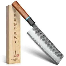 Kh-6610 Kawahiro Japanese Nakiri Knife 7 Inch Handcrafted Vg10 High Carbon Stainless