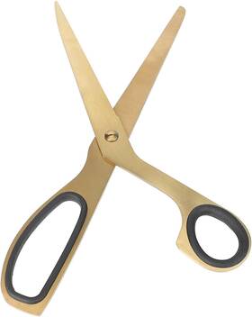 Keenso Keensoow5s8h4f9p Fashionable Golden Stainless Steel Scissors Asymmetrical Shape Elegant Ho