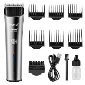 Km-2481 Kemei Silver Hair Clippers For Men Cordless Clipper Professional Barber C