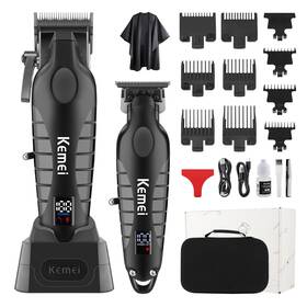 Kemei Km-pg2290d/2293/pg2290d 2293 Professional Hair Clippers Set For Men Cordless Rechargeable Clipp