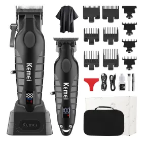Km-pg2290d Kemei Km-pg2290d/2293/pg2290d 2293 Professional Hair Clippers Set For Men Cordless Rechargeable Clipp