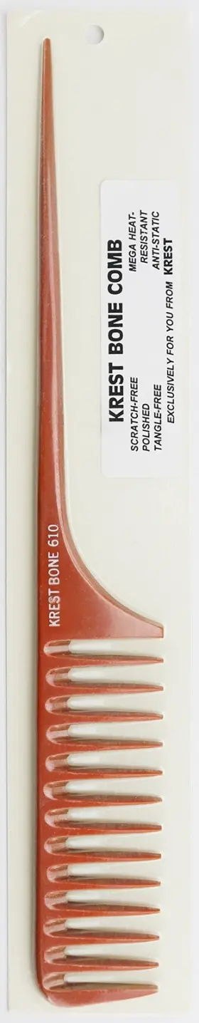 Krest 034687224732 Bone Rattail Professional Comb. Heat Resistant Styling Combs. Det