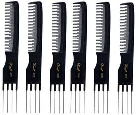 Krest 707273652751 Barber Salon Lift Comb Teaser Metal Pik #8000 6 Pack X Sb-k8000-blk