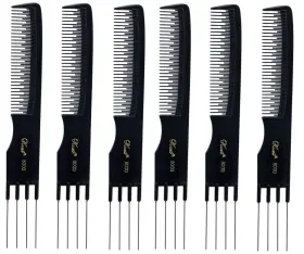 Sb-k8000-blk Krest 707273652751 Barber Salon Lift Comb Teaser Metal Pik #8000 6 Pack X