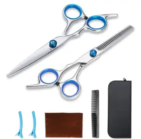 Kyraton 695637856160 Professional Barber Hair Scissors Shears Set With Cutting For
