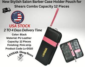 Lansar Ls-0010 Salon Barber Pu Leather Traveling Case Holder Pouch Accessories Bag Shears Combs
