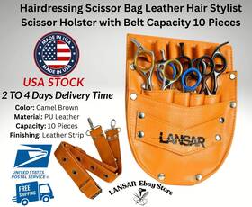 Lansar Ls-0011 Hairdressing Scissor Bag Leather Hair Stylist Holster With Belt New
