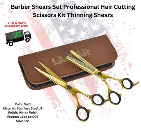 Lansar Ls-005 Professional Barber Shears Salon Hair Cutting Thinning Scissors Hairdressing Set