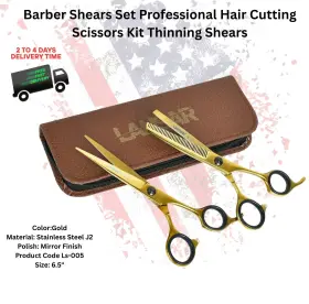 Ls-005 Lansar Professional Barber Shears Salon Hair Cutting Thinning Scissors Hairdressing Set