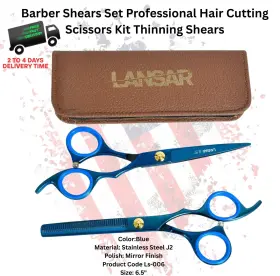 Ls-006 Lansar Barber Shears Set Professional Hair Cutting Scissors Kit Thinning