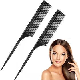 Leinuosen Leinuosen-combs-01 2 Pack Rat Tail Combs For Women Fine Tooth Comb Parting Tip Carbon Fiber Root