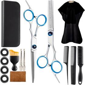 Lengnoyp 313090324308 15 Pcs Convenient Hair Cutting Scissors And Thinning Shears Kit For Men Women