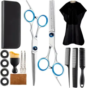 Lengnoyp 313090324308 15 Pcs Convenient Hair Cutting Scissors And Thinning Shears Kit For Men Women