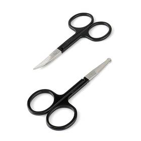 Lepinko S01b Facial Hair Small Grooming Scissors For Men Women - Eyebrow Nose 2pcs Black