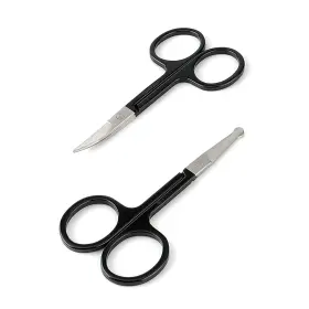 S01b Lepinko Facial Hair Small Grooming Scissors For Men Women - Eyebrow Nose 2pcs Black