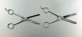 Lindar & Kayser 741ch Vintage Barber Thinning Shears Scissors Made In Italy Lot Of 2