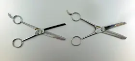 741ch Lindar & Kayser Vintage Barber Thinning Shears Scissors Made In Italy Lot Of 2