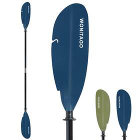 Lingvum Paddle-203-blue Angler Kayak Paddle With Fiberglass Shaft And Plastic Blade Adjustable Fihsi