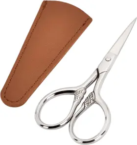 Lobodt 313049996976 Small Facial Hair Scissors Stainless Steel Silver Straight Tip Snips Beauty G