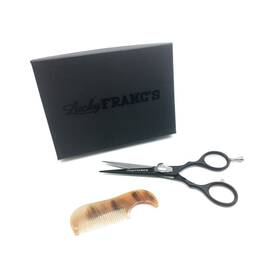 Lucky Francs 00-0352 Beard Grooming Kit With Japanese Scissors And Ox Horn Handm