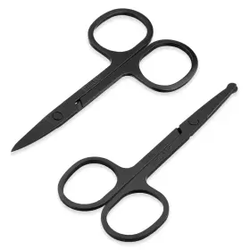 Lusofie-572686 Lusofie 2pcs Eyebrow Scissors For Men Rounded Facial Hair Small Nose Sc