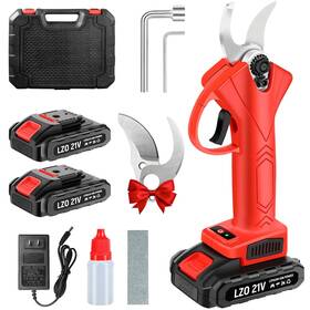 Lzo Xjj-98 Electric Pruning Shears - Upgraded Safe Design And 2pcs 21v 2000mah Enhanced Ba
