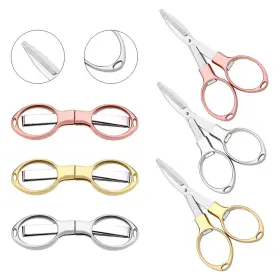 Lzymsz 432173392486 6pcs Folding Scissors Portable Stainless Steel Travel Glasses-shap