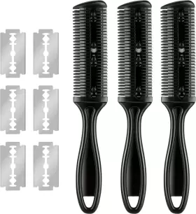 Maitys 445004298207 3 Pieces Razor Comb With 10 Razors Hair Cutter Cutting Scissor