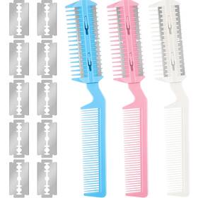 Maitys 744759753007 3 Pcs Razor Comb With 10 Razors Hair Cutter Cutting Scissors D