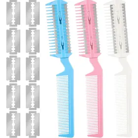 Maitys 744759753007 3 Pcs Razor Comb With 10 Razors Hair Cutter Cutting Scissors D
